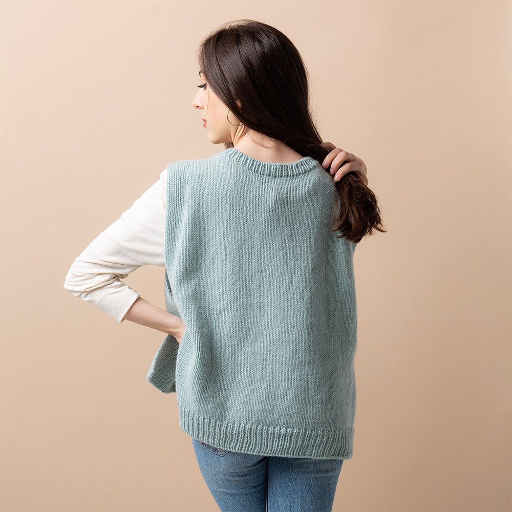 Pascuali Velvety Throw slipover schema gilet bottoni