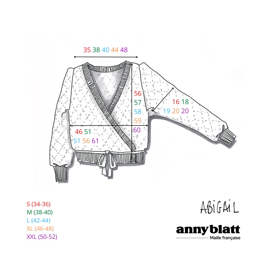 Anny Blatt Abigail cardigan incrociato kit mohair seta