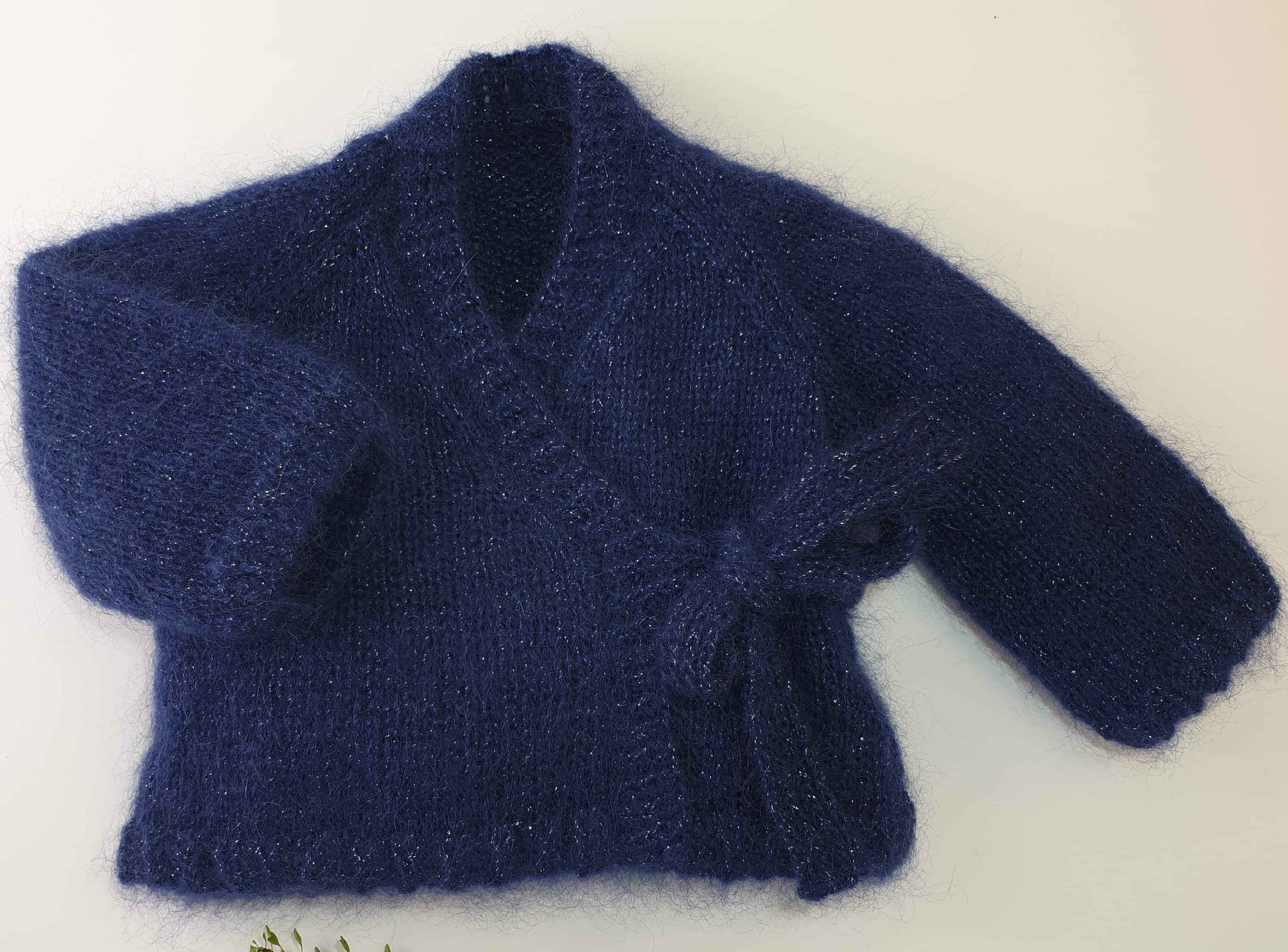 Annyblatt Charme golfino schema maglia taglia 1 blu notte merino
