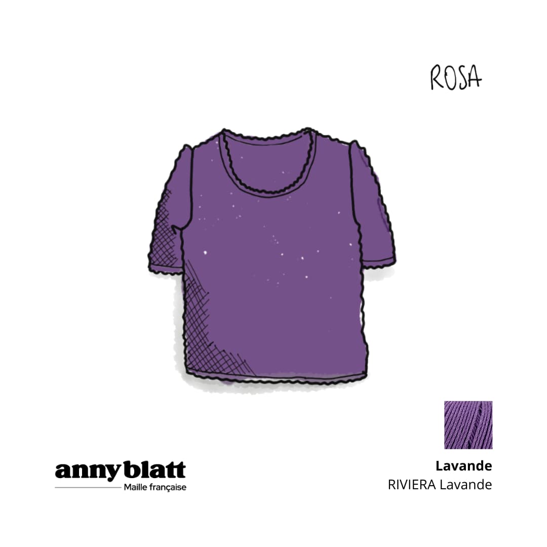 Anny Blatt Rosa kit maglia top cotone punto rilievo