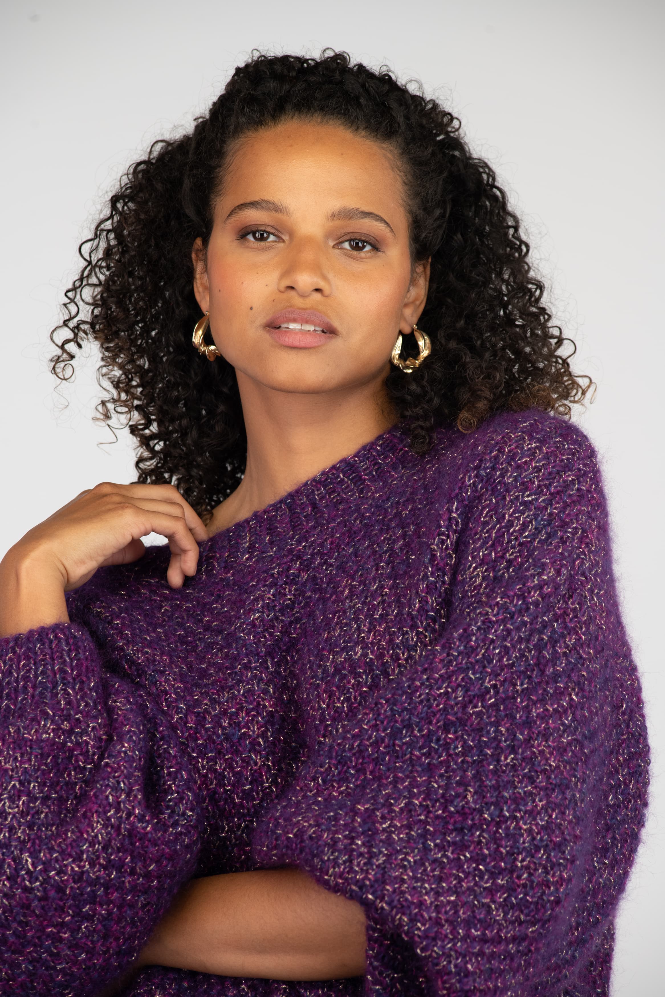 Annyblatt Betty kit maglia pullover mohair violine