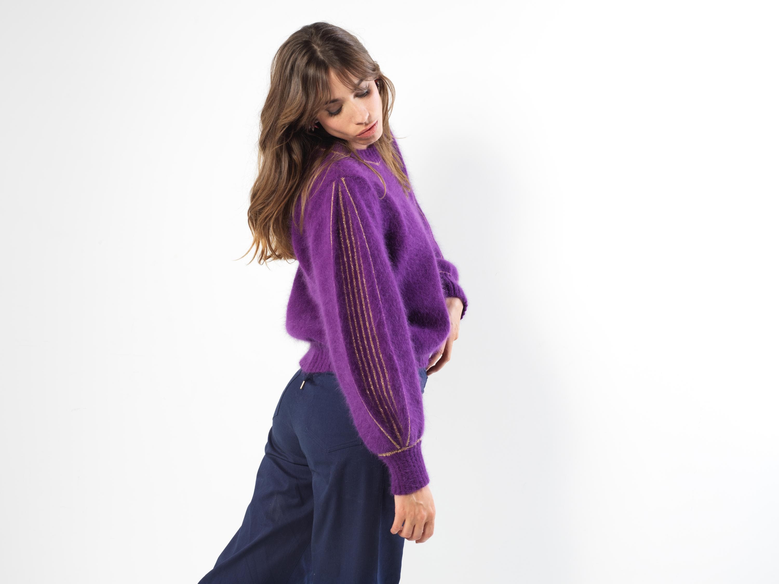 Annyblatt Alix maglione angora mora oro
