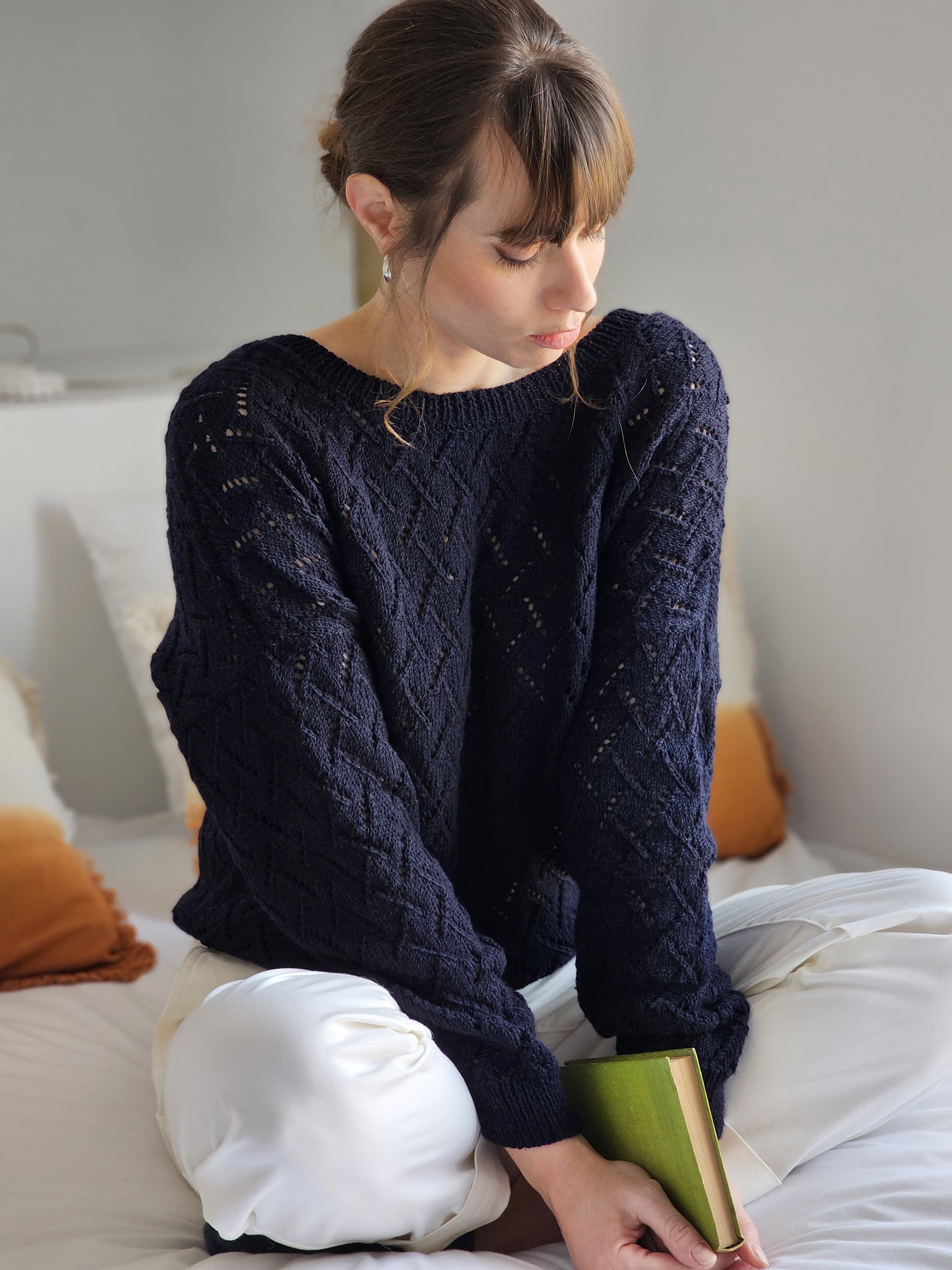 Annyblatt Tricia kit maglia gilet traforato merinos
