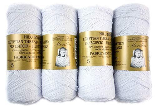 Morillas Zepelines Ne 5/2 cotone perlato bianco blu 4 pezzi