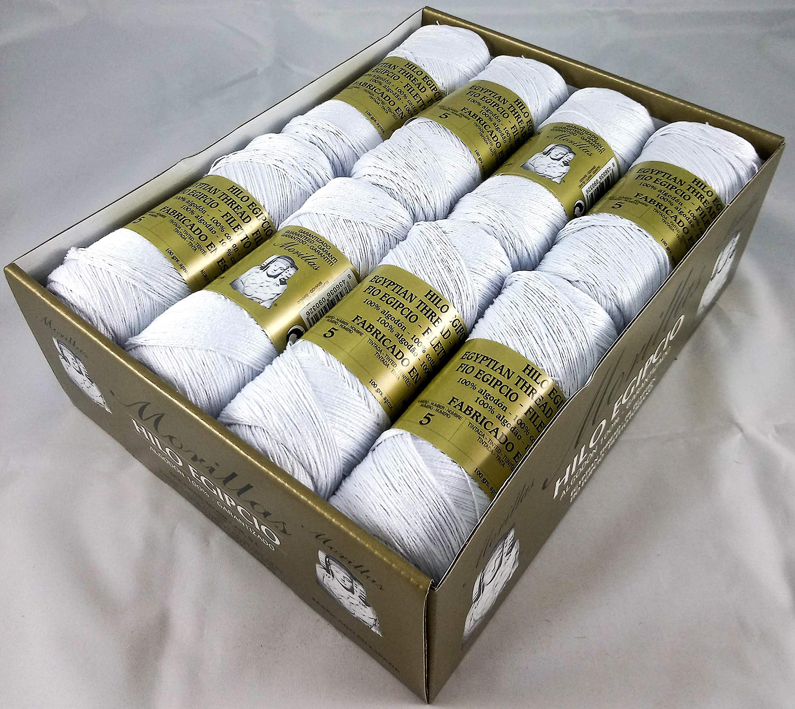 Morillas Zepelines Ne 5/2 filato cotone bianco punto blu 16 pezzi