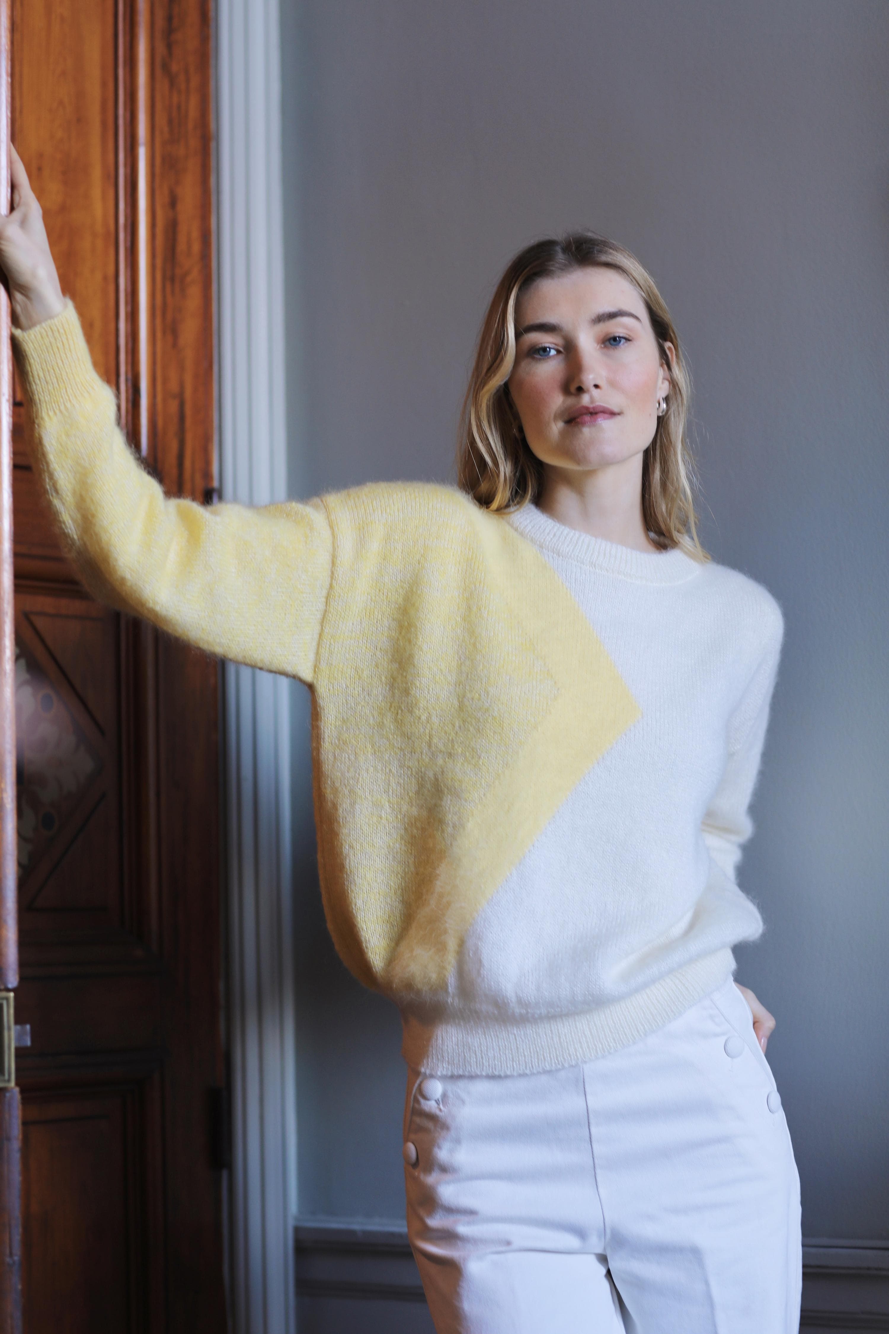 Annyblatt Billie pull mohair giallo sole angora