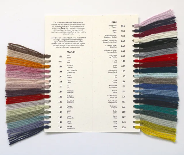 Rosy Green Wool Colour Card cartella colori merino