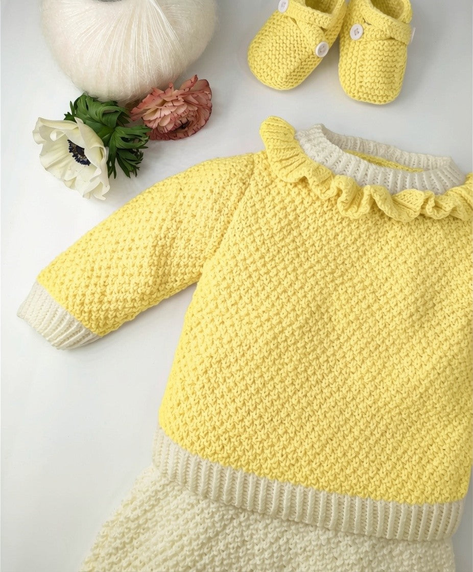 Anny Blatt Violette kit golfino neonato merino