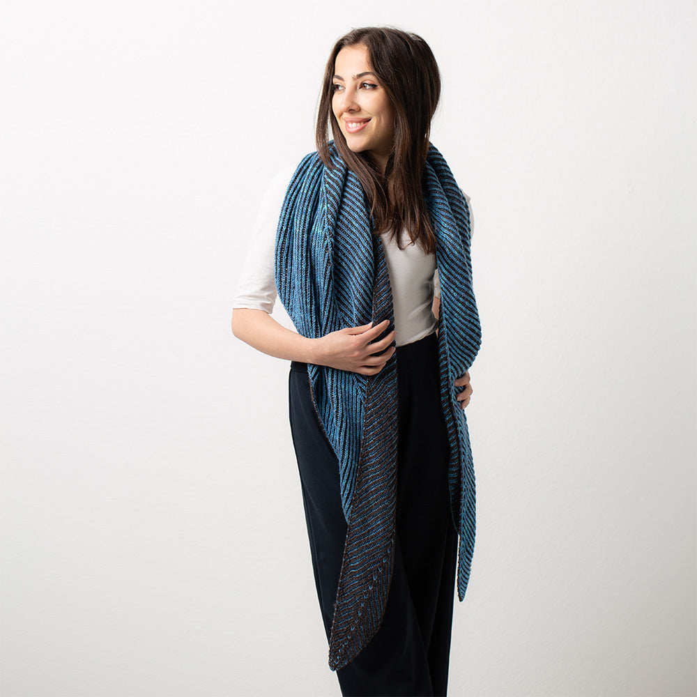 Pascuali Twisted Trapeze pattern maglia stola brioche