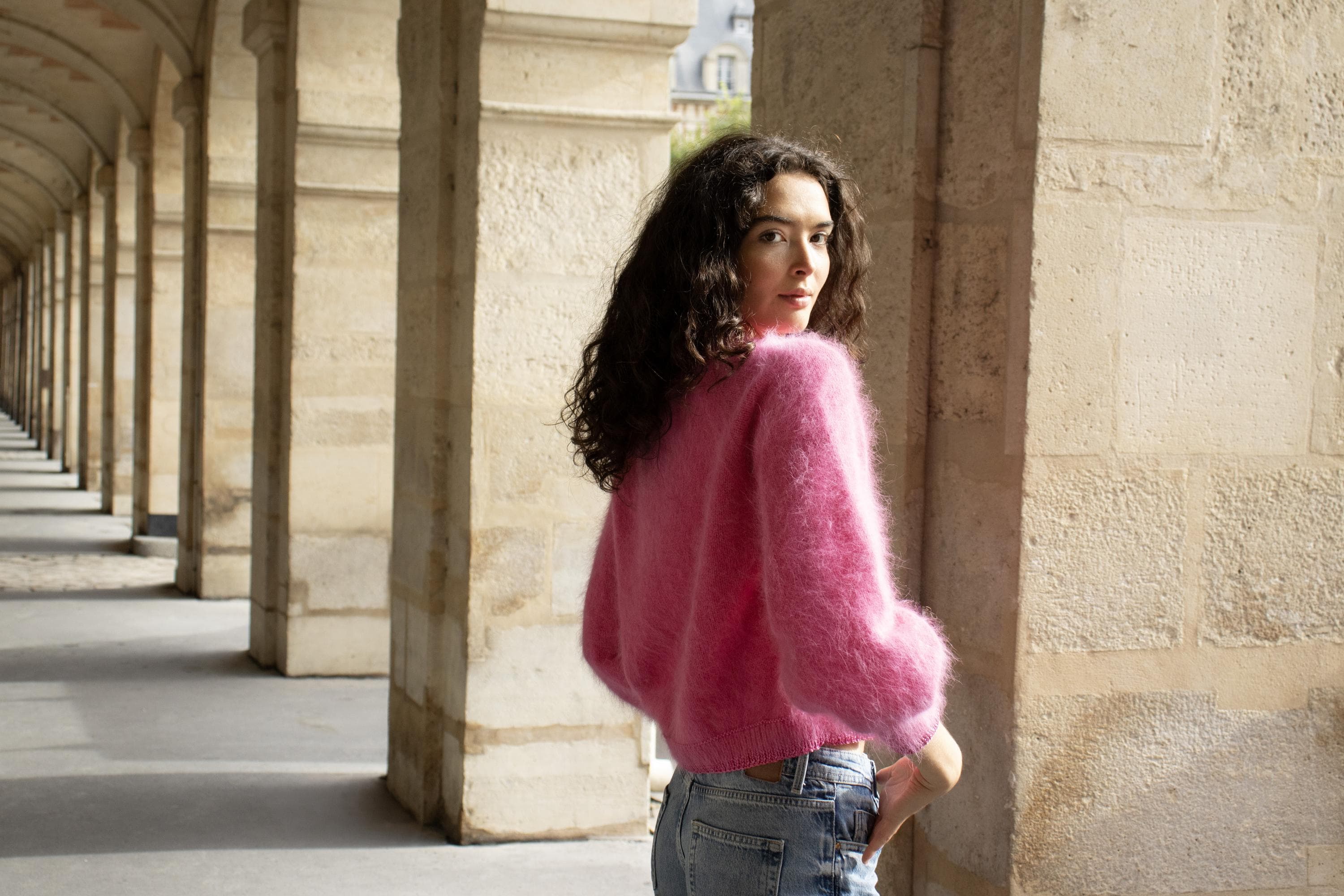 Anny Blatt Nelly maglione raglan kit maglia angora