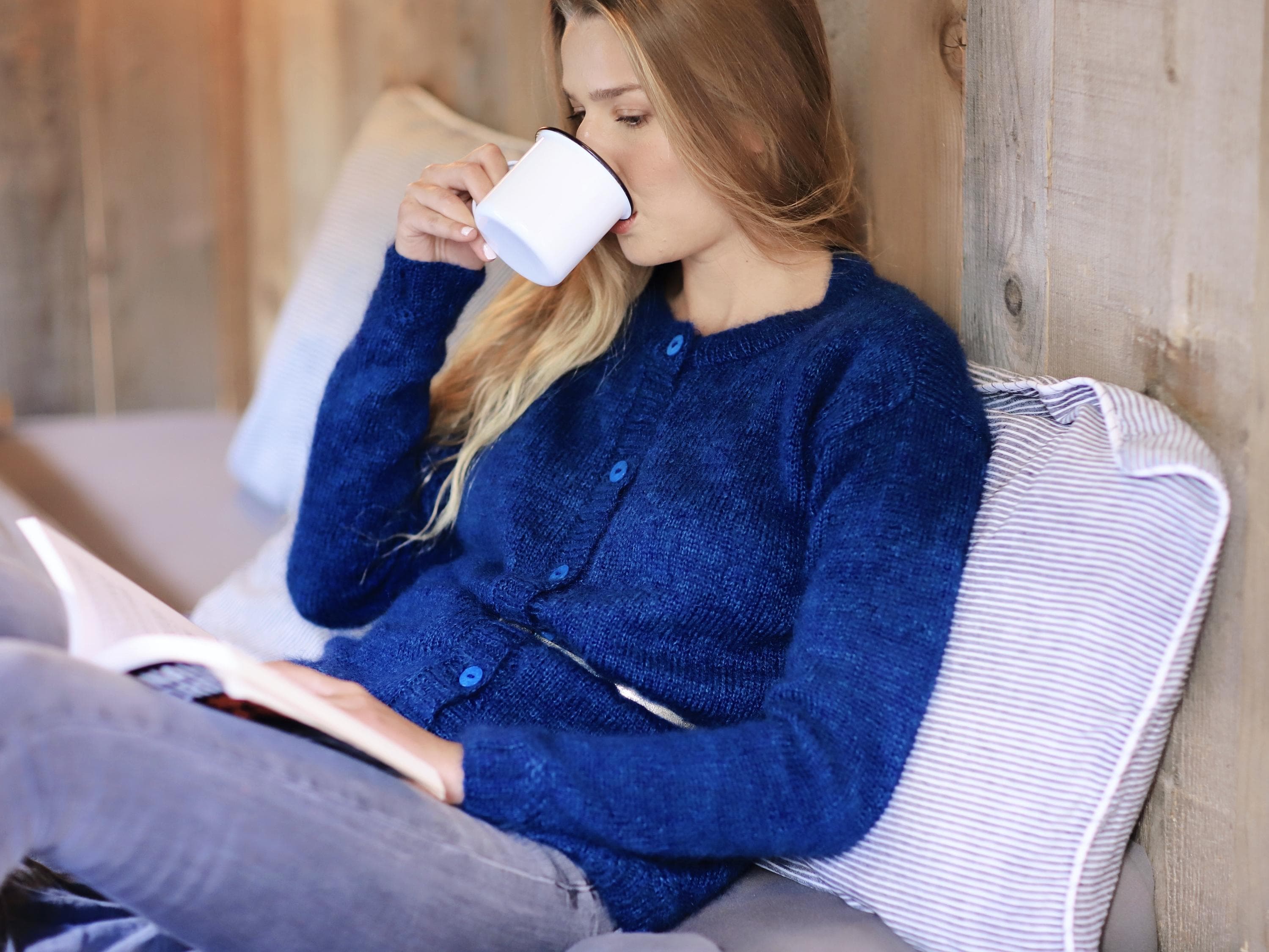 Anny Blatt Honey Moon Aude kit cardigan mohair seta