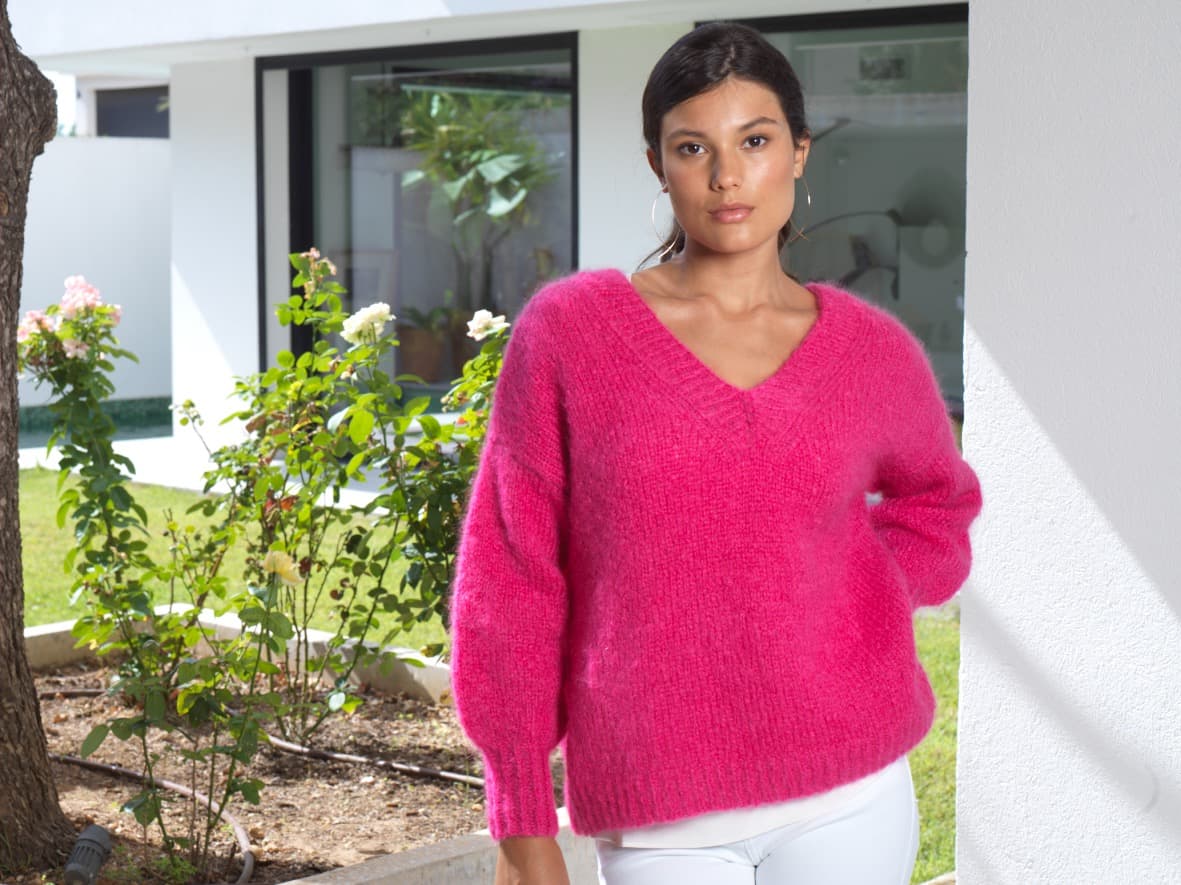 Anny Blatt Kelly Venus kit maglia scollo a V sorbet