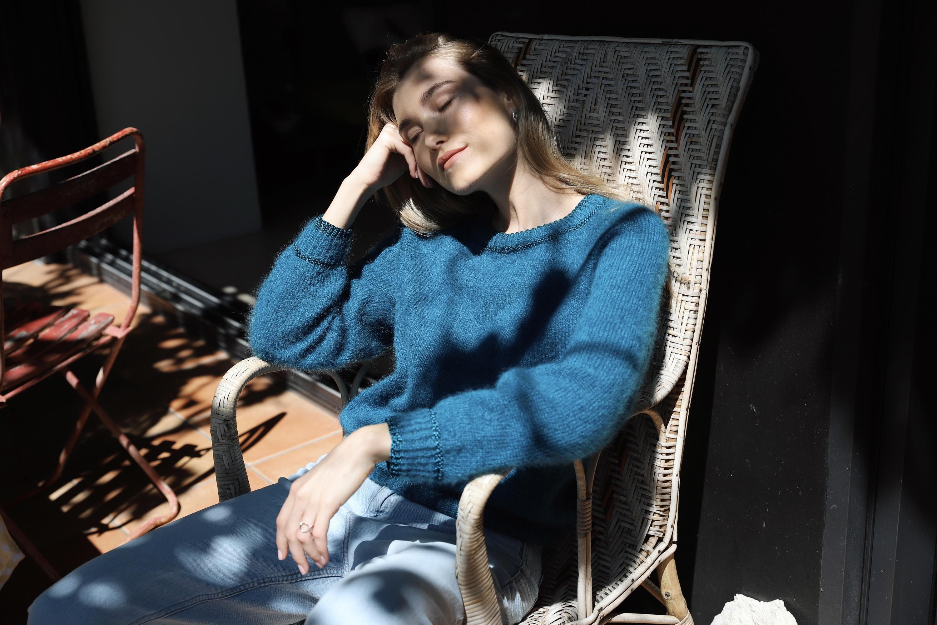 Anny Blatt Delphine kit maglia mohair pacifico taglia S