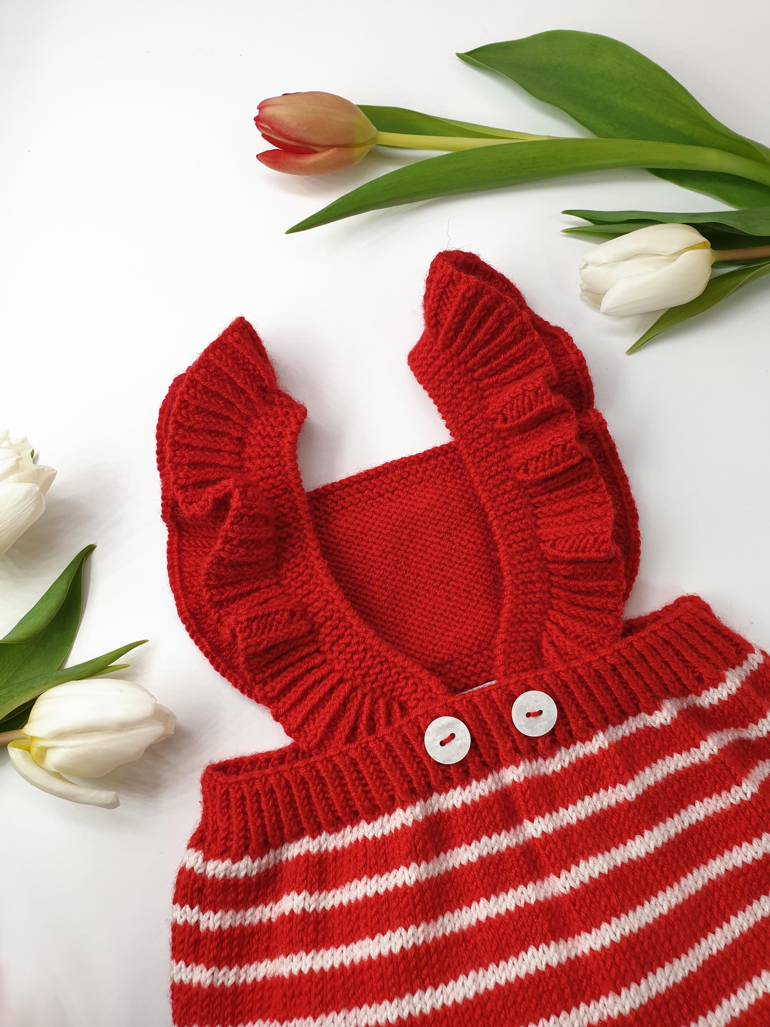 Anny Blatt Marie Claire vestito neonata rosso taglia 1 merino