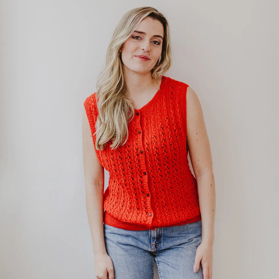 Pascuali Laina schema gilet traforato baby alpaca