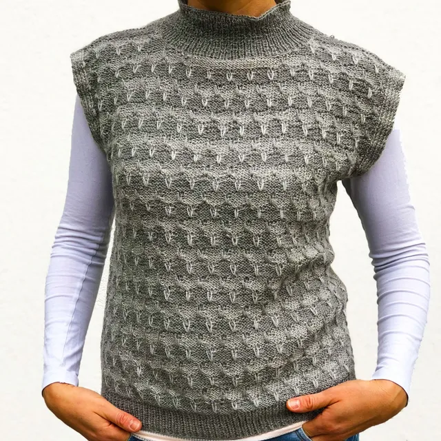 Pascuali Pebble Slipover schema maglia gilet reversibile