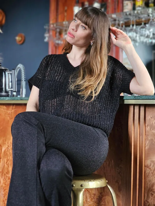 Annyblatt Meredith top kit maglia taglia M nero cotone