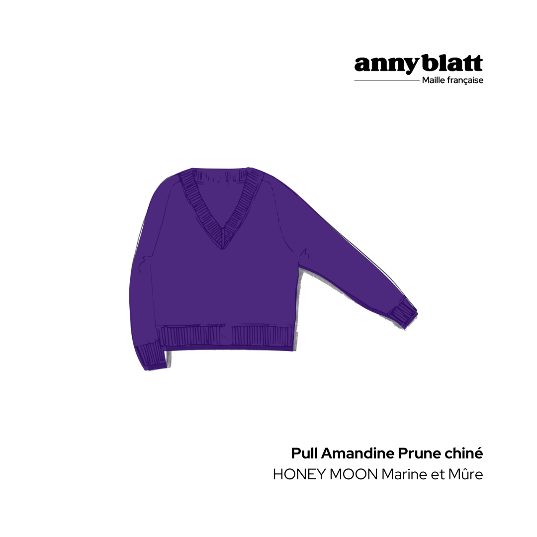 Anny Blatt Amandine kit maglia pull scollo V antracite