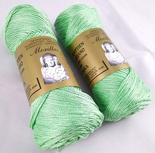 Morillas Zepelines Ne 8/2 cotone perlato verde 1 x2 tinta unita