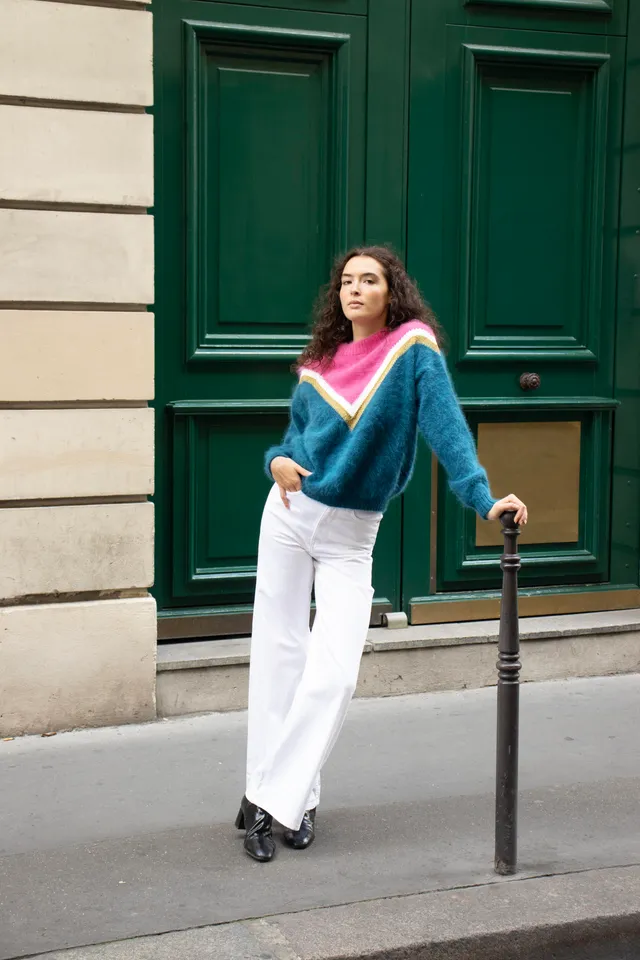 Annyblatt Celeste maglione M pacifico sorbet angora