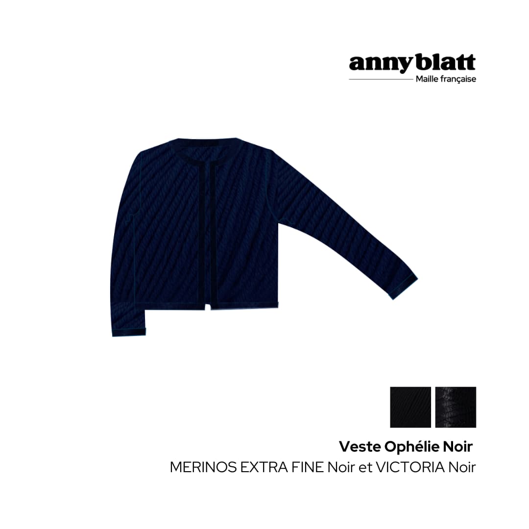 Anny Blatt Ophelie giacca donna marine taglia S merino