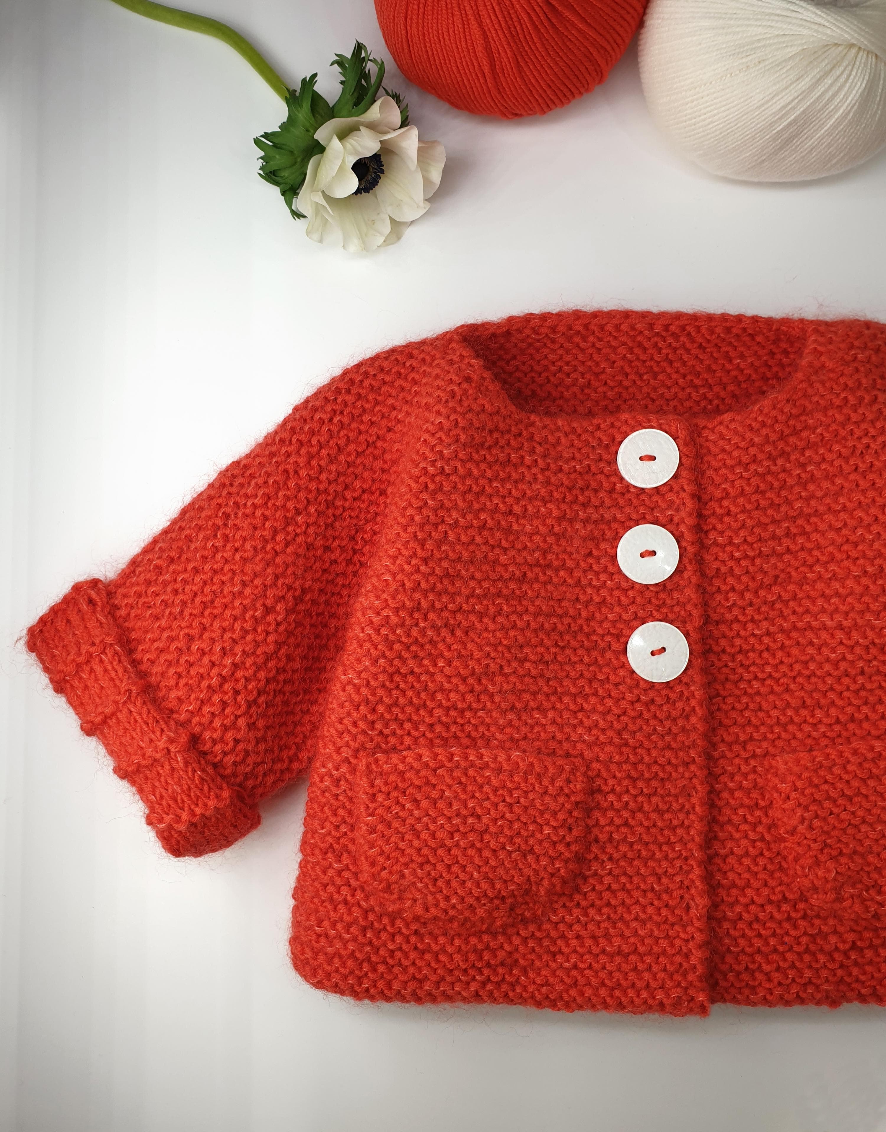 Annyblatt Pin cappottino neonato modello maglia merinos
