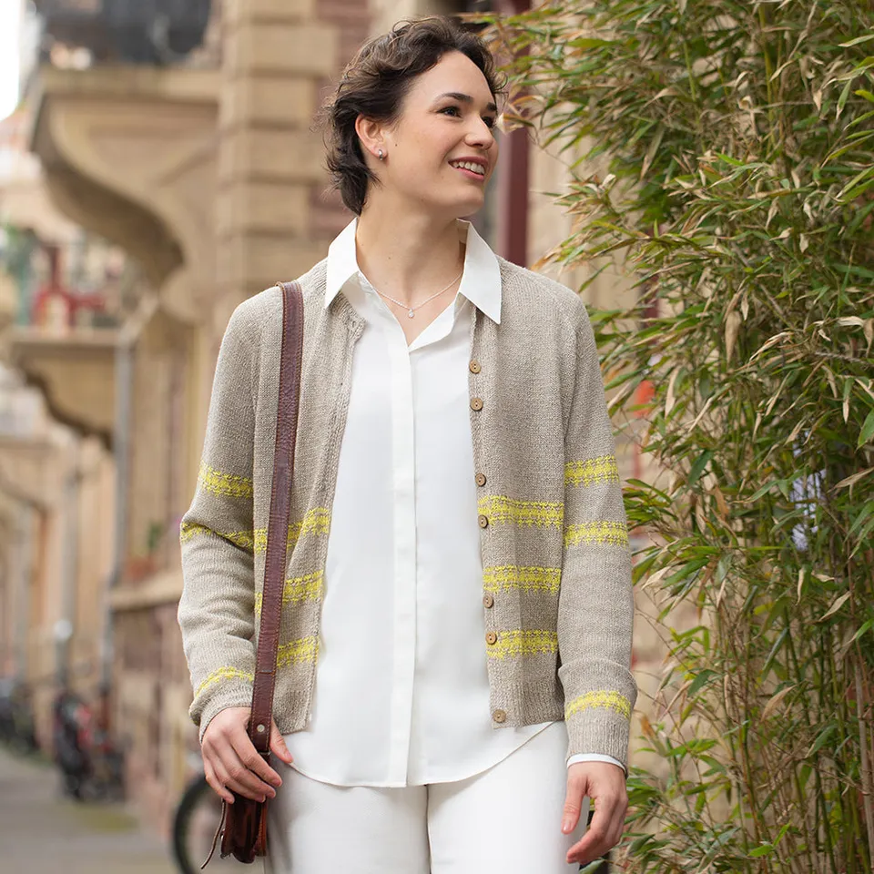Pascuali Sunline Cardigan schema maglia lino top-down