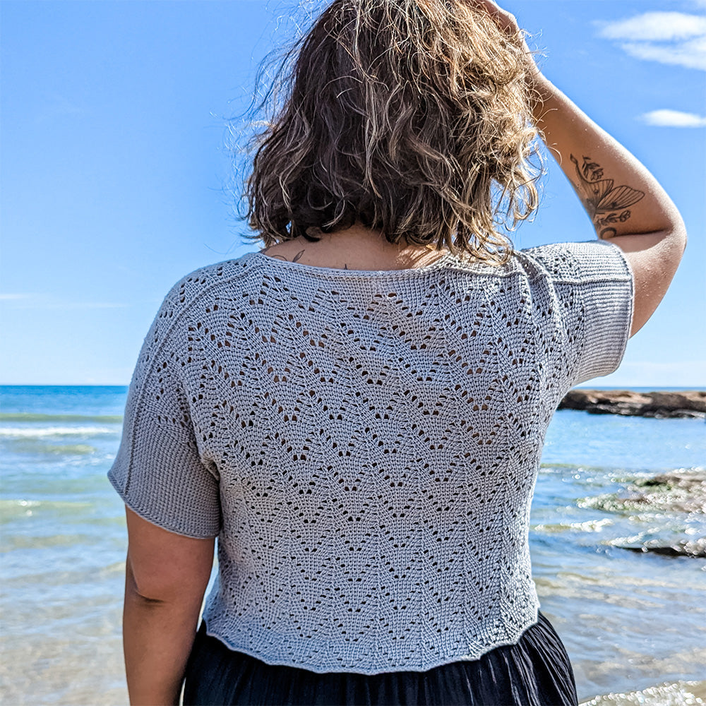 Pascuali Pearl Top schema top uncinetto tunisino maniche corte