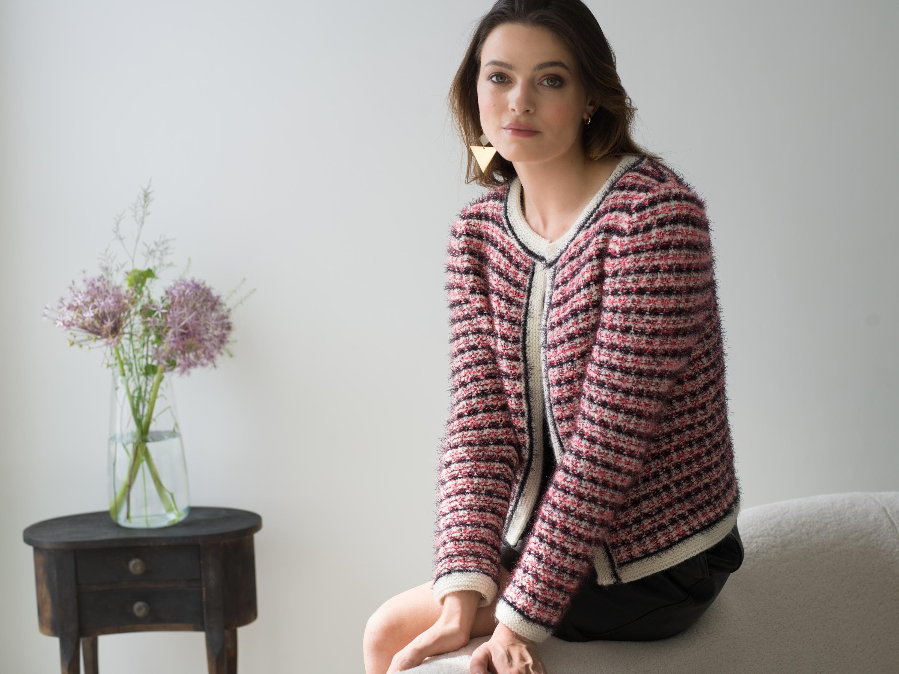 Anny Blatt Brooke kit giacca merino mohair Neon taglia M