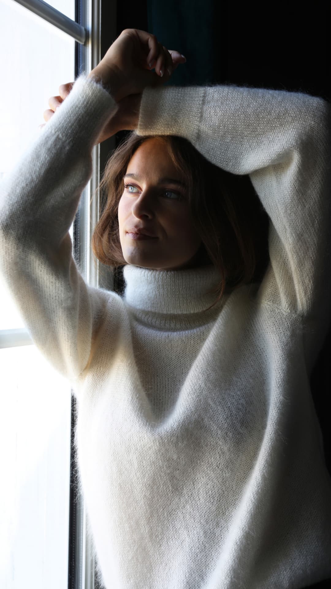 Annyblatt Tina maglione dolcevita mohair Naturale XS