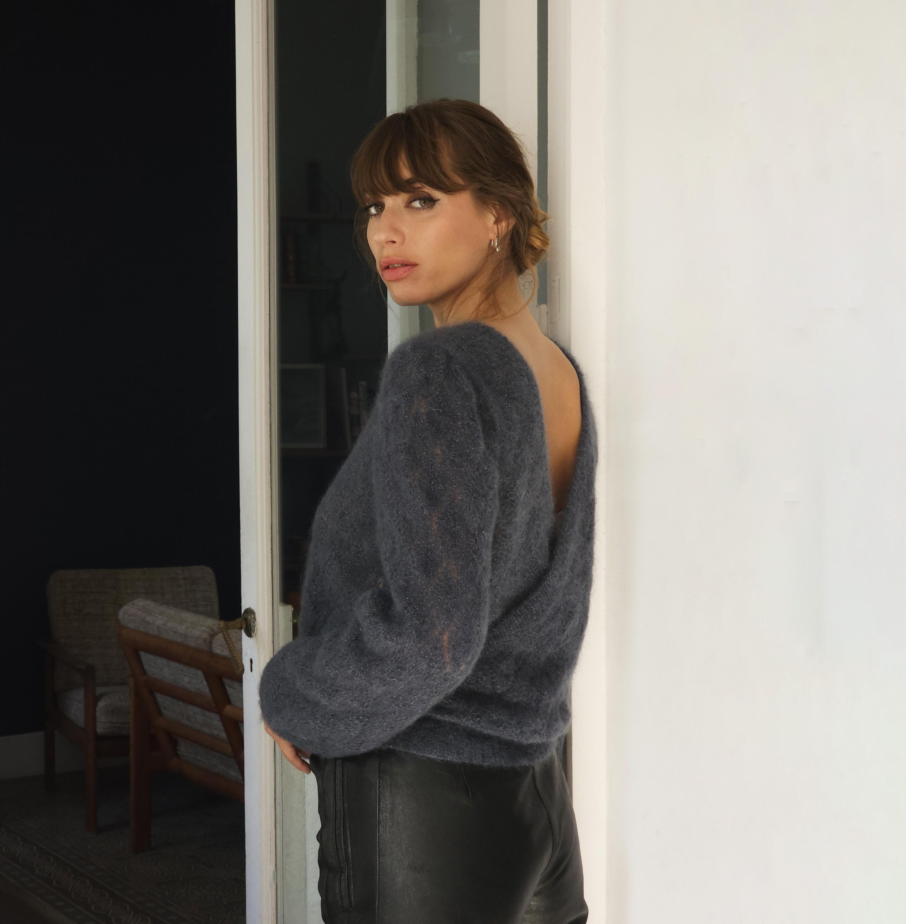 Anny Blatt Abigail cardigan incrociato kit mohair seta