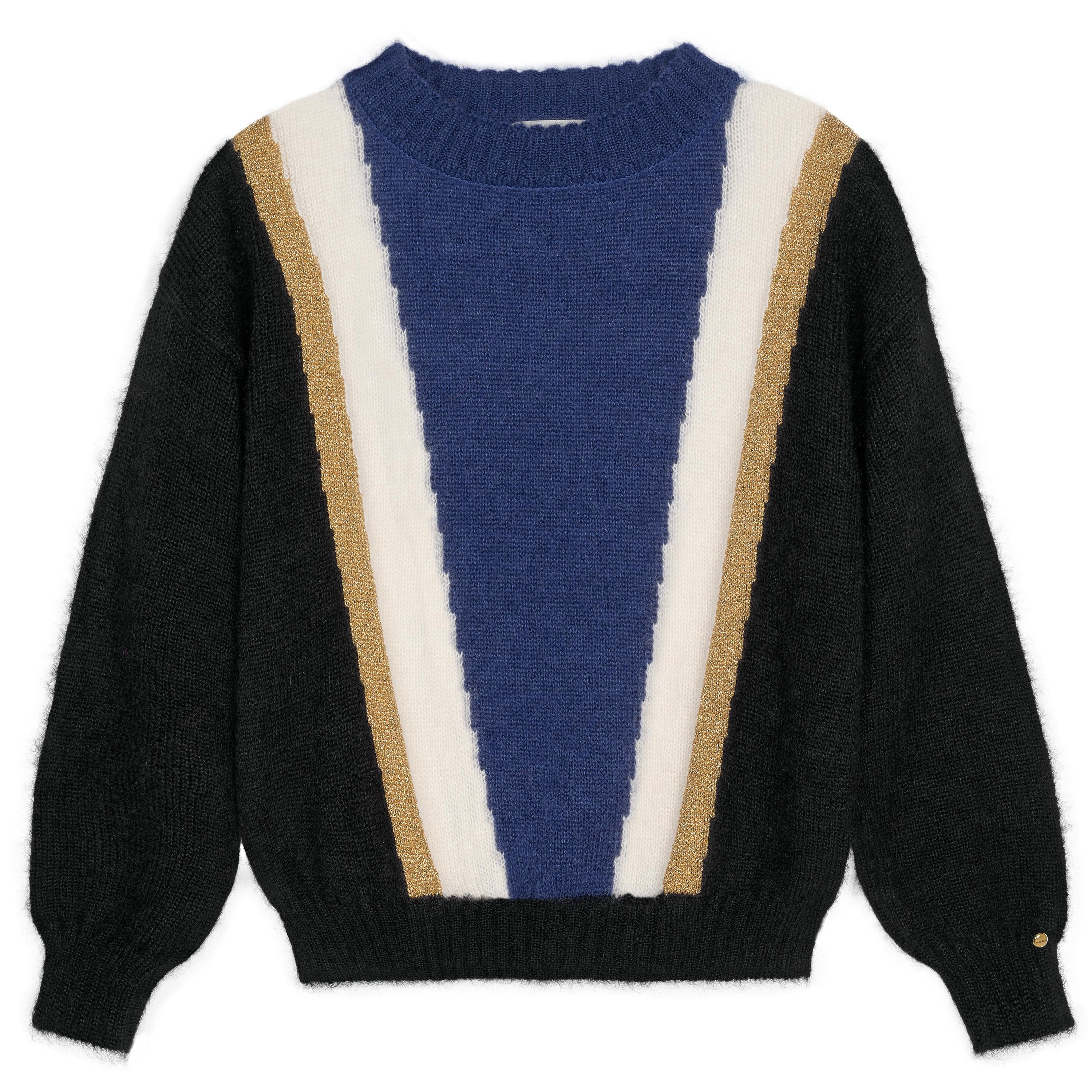 Annyblatt Serena pull mohair seta nero marine