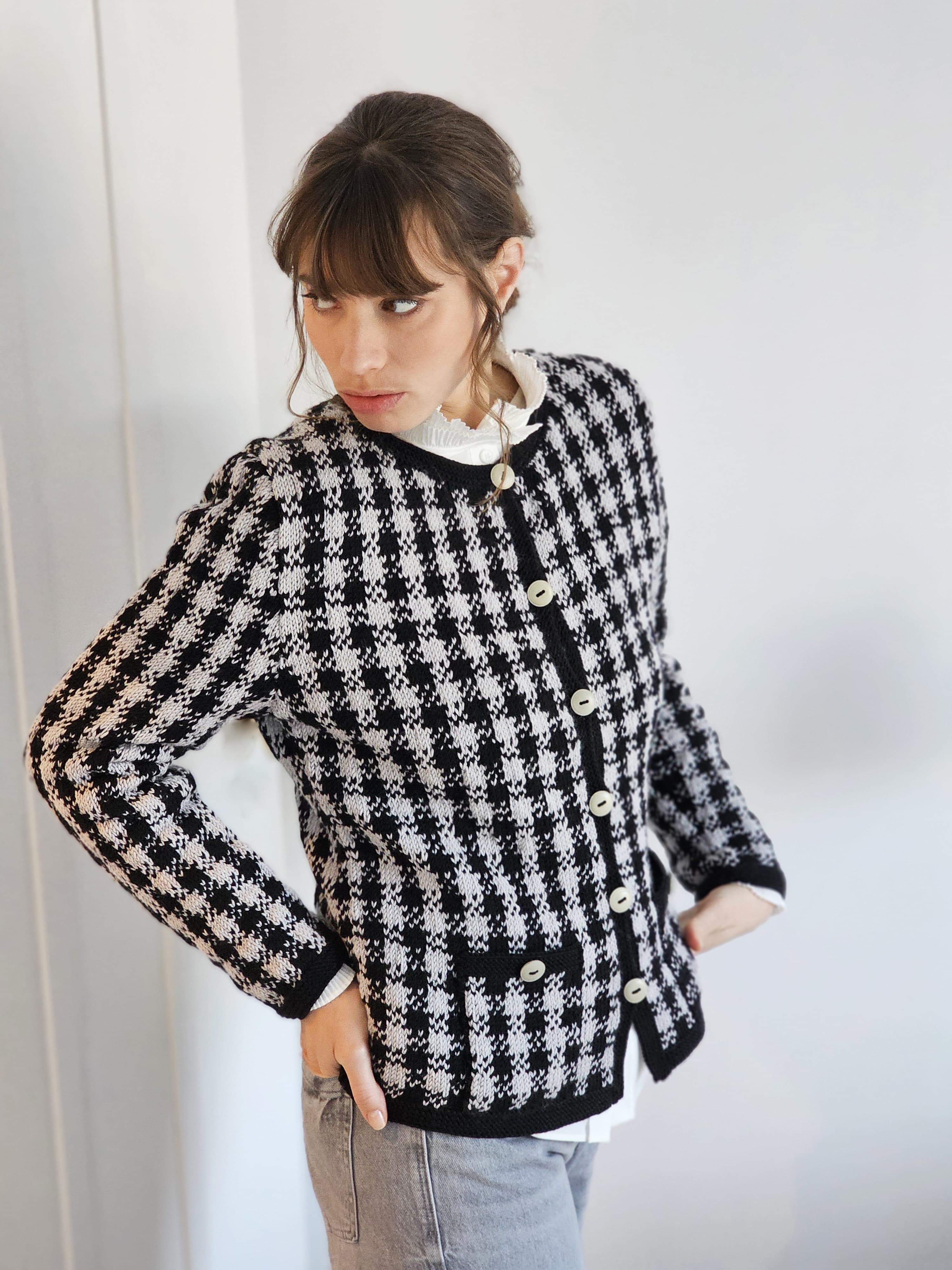 Anny Blatt Eliza kit cardigan merinos givre jacquard