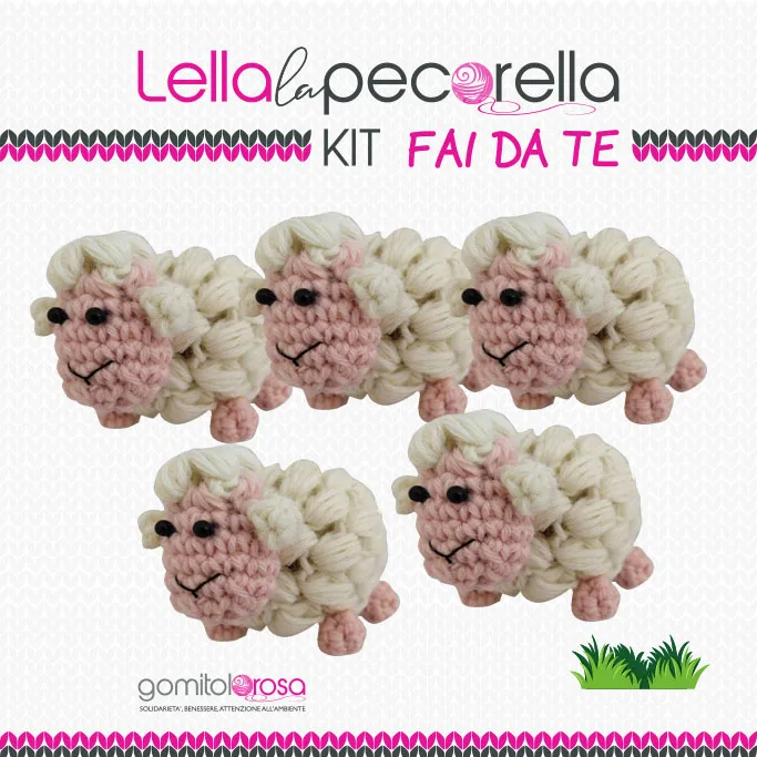 Gomitolorosa Lella kit 5 pecorelle uncinetto