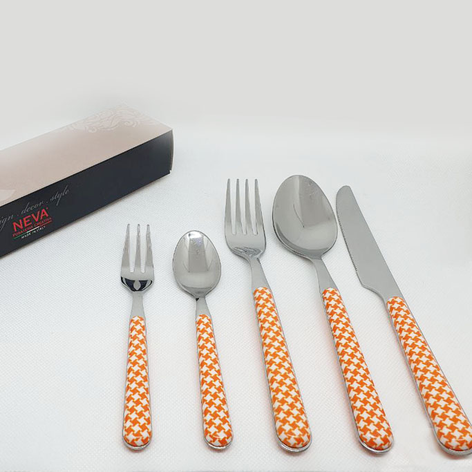 Gomitolorosa Neva set 2 posate arancioni Made in Italy