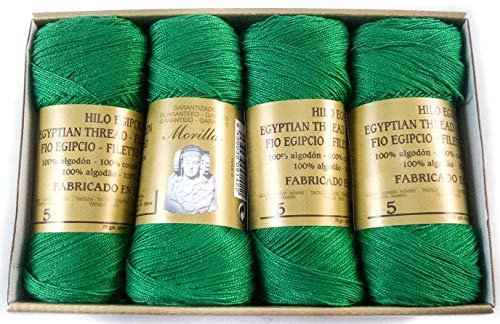 Morillas Zepelines Ne 5/2 cotone perlato verde 12 x8 tinta unita
