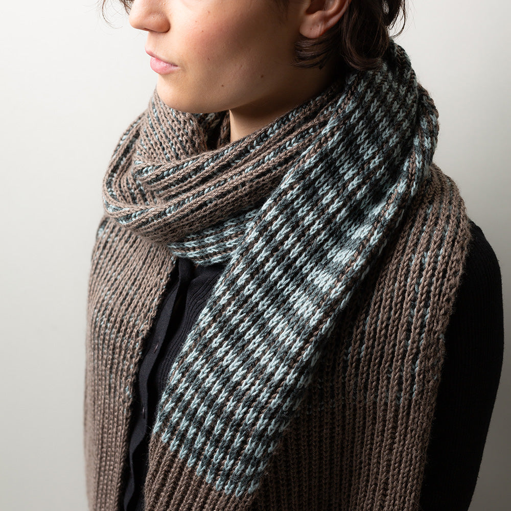 Pascuali Color Echo sciarpa schema maglia brioche 168 cm