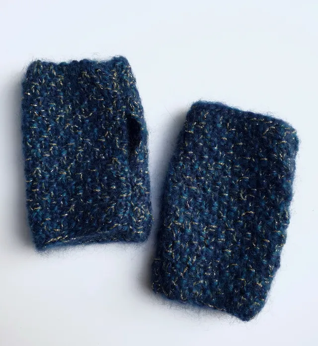 Anny Blatt Méribel kit maglia mitene oceano