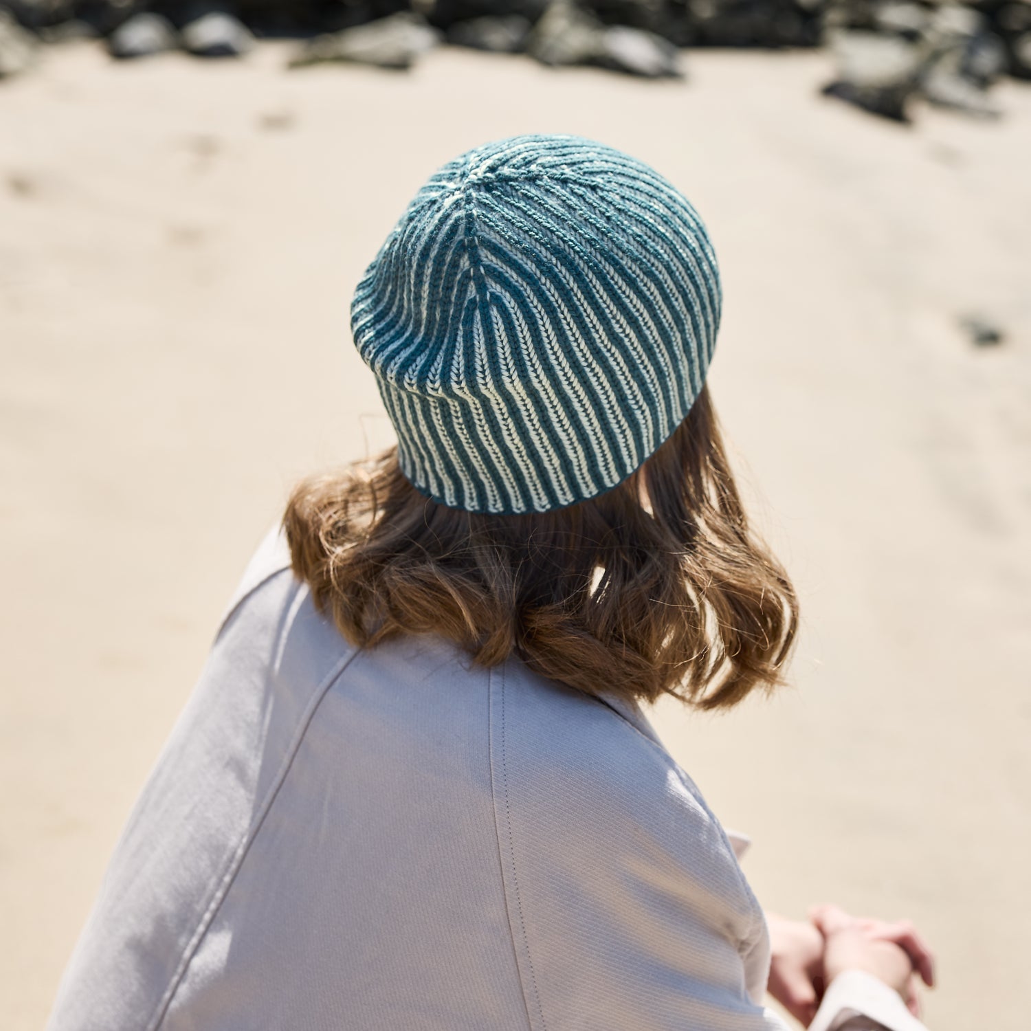 Rosy Green Wool Sakina schema cappello brioche bicolore