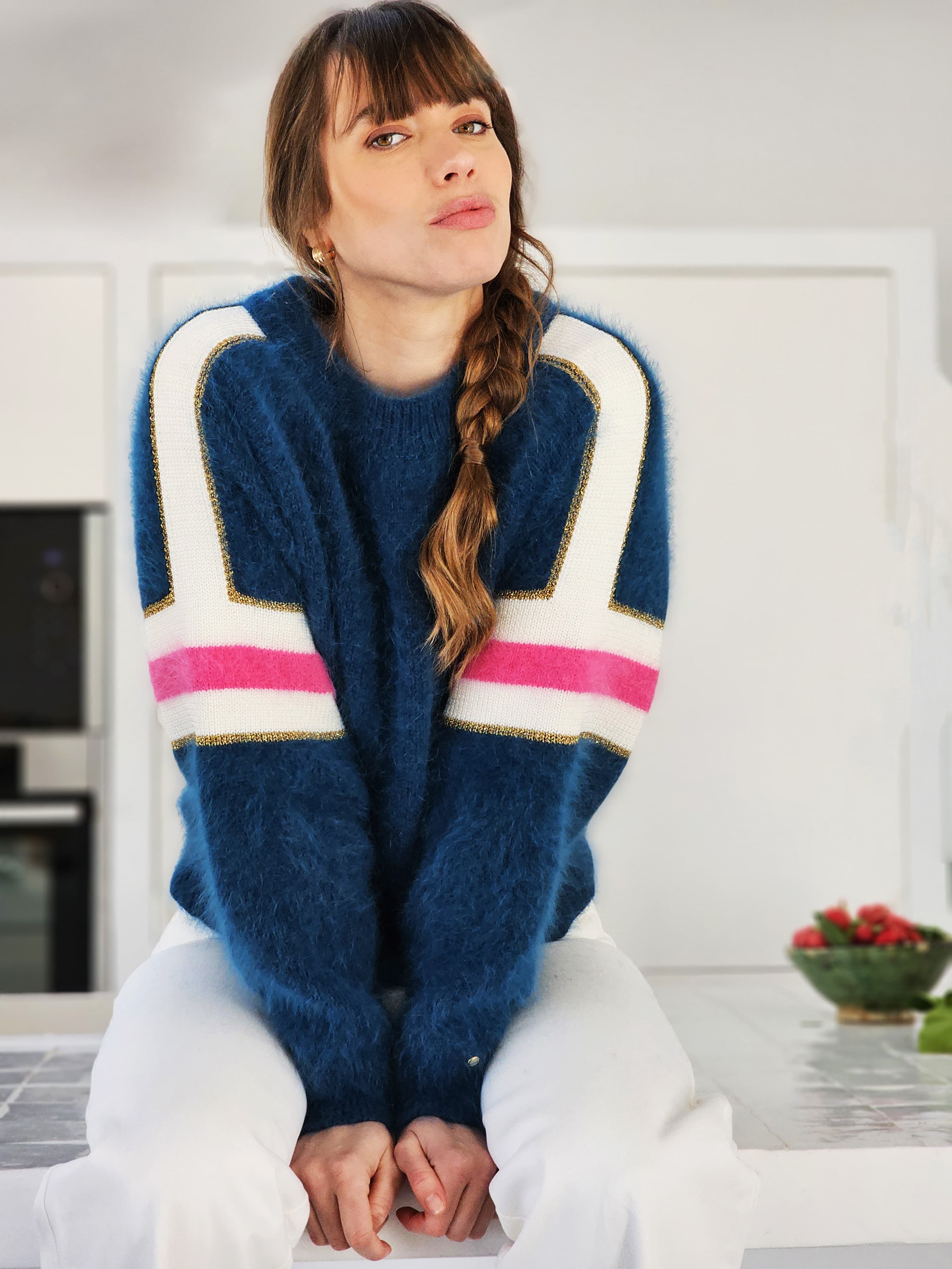 Annyblatt Ninon maglione angora pacifico