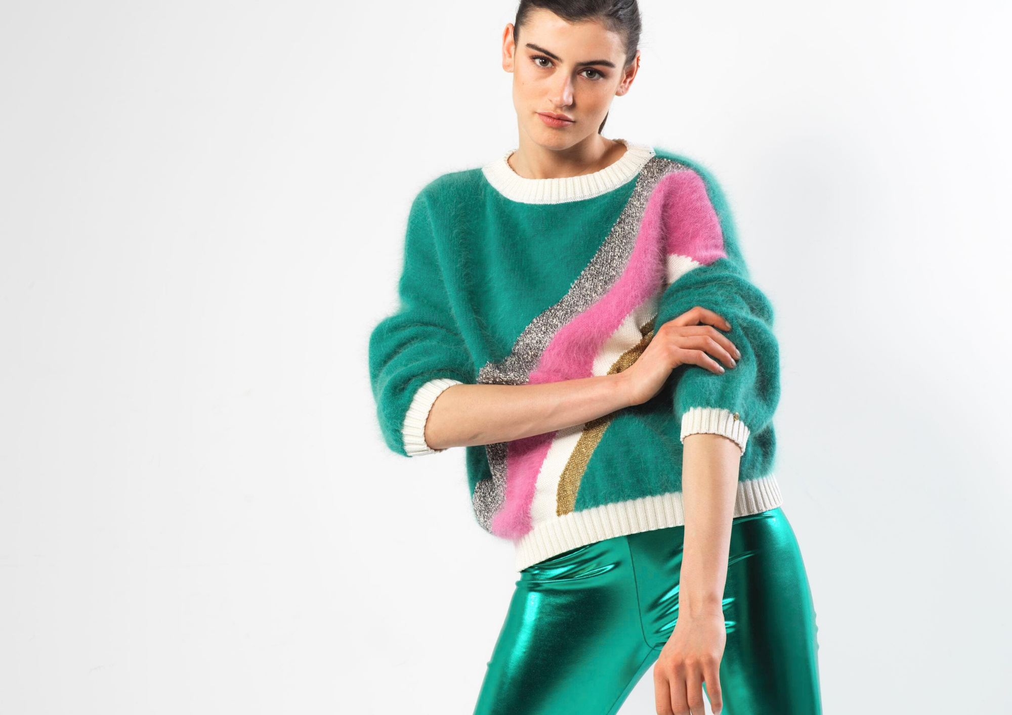 Anny Blatt Gloria maglione angora menta
