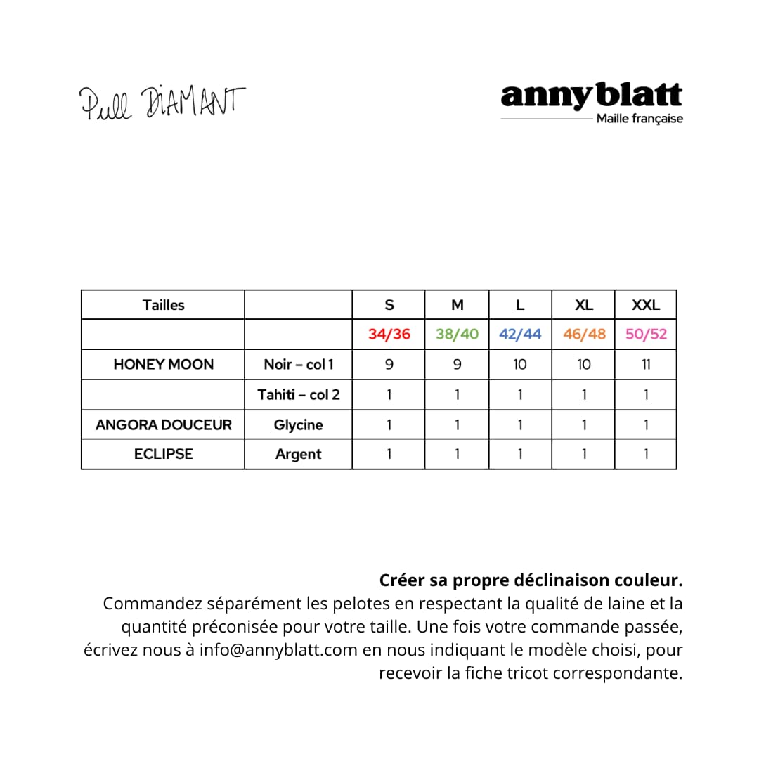 Annyblatt Diamant kit maglia pullover mohair jacquard