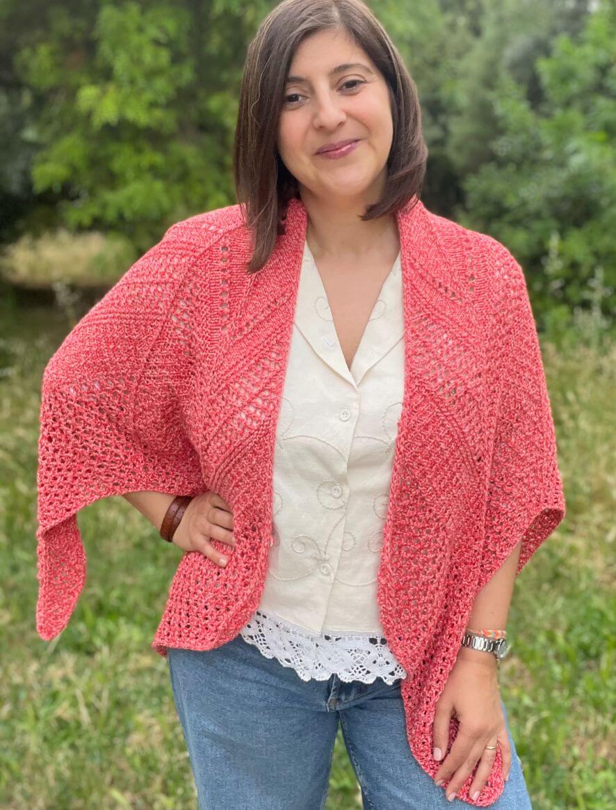 Rosarios4 Estrela 2025 modello maglia scialle donna