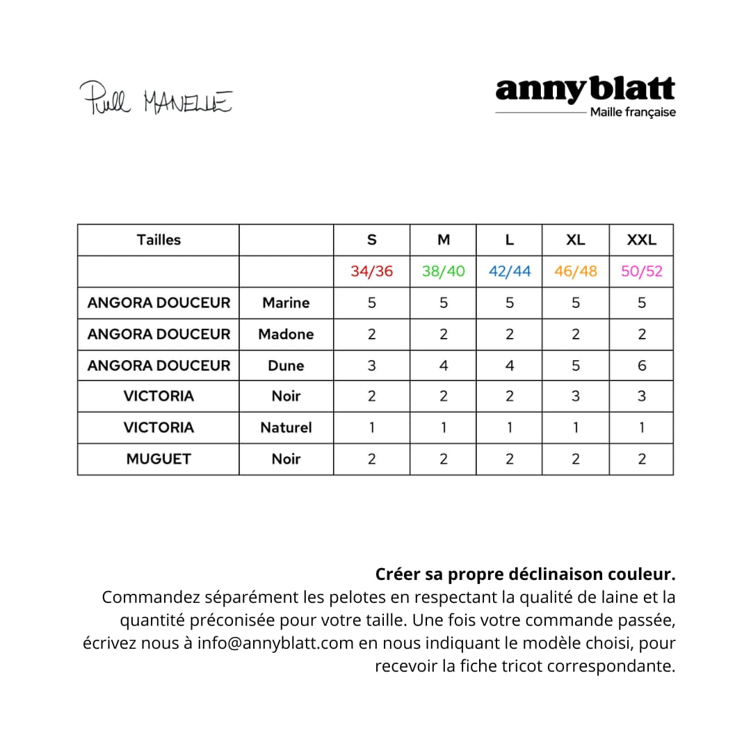 Annyblatt Manelle pullover kit maglia angora S blu marine
