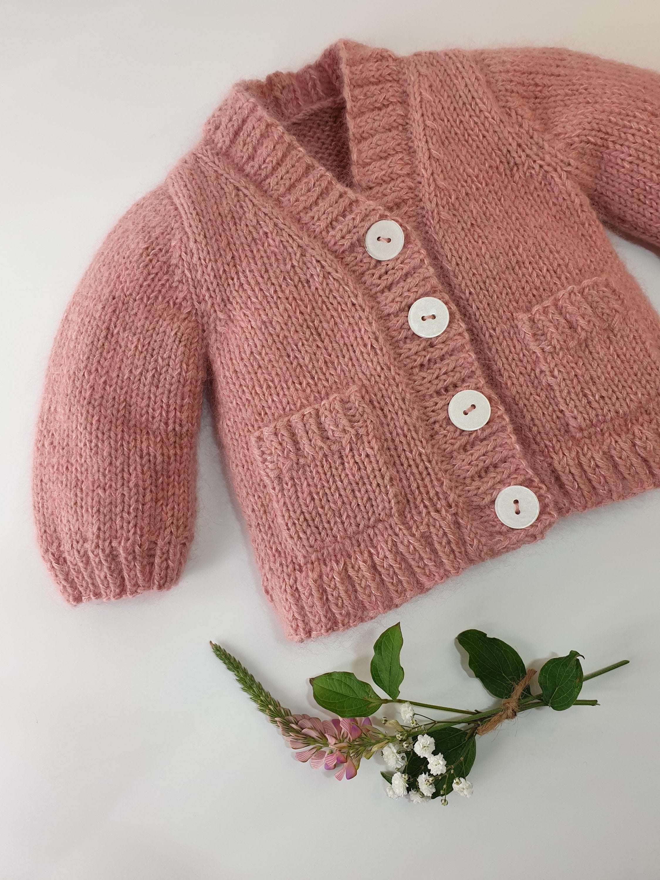 Anny Blatt Jojoba gilet neonato rosa antico