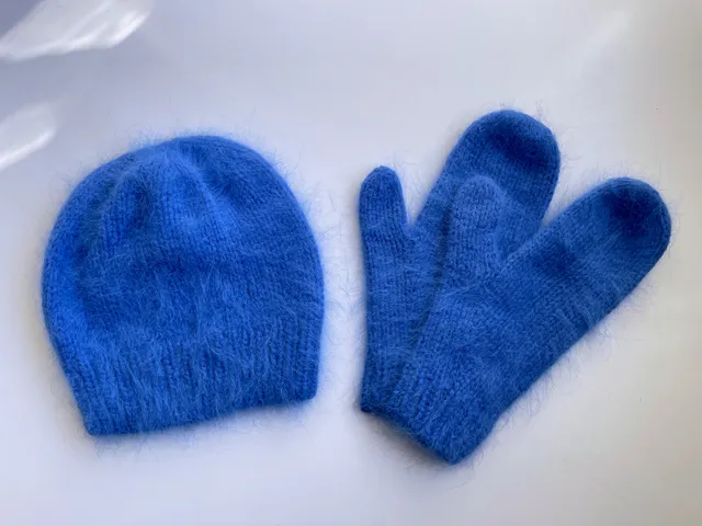 Anny Blatt Angora Tignes kit cappello e muffole angora