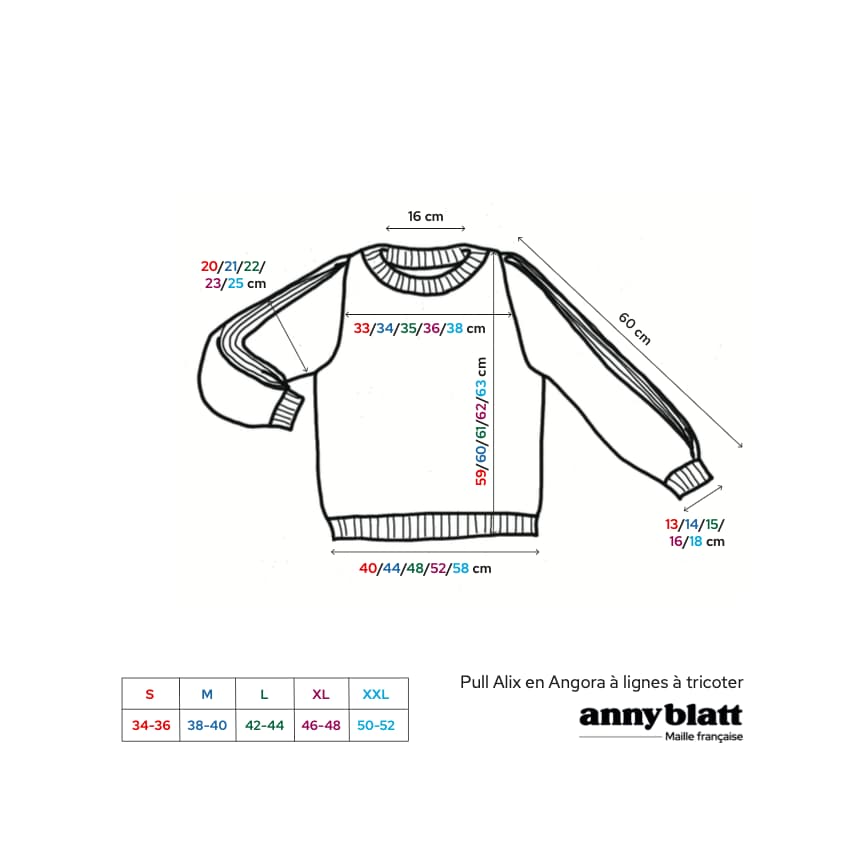Annyblatt Angora Douceur Alix kit maglia S oro angora