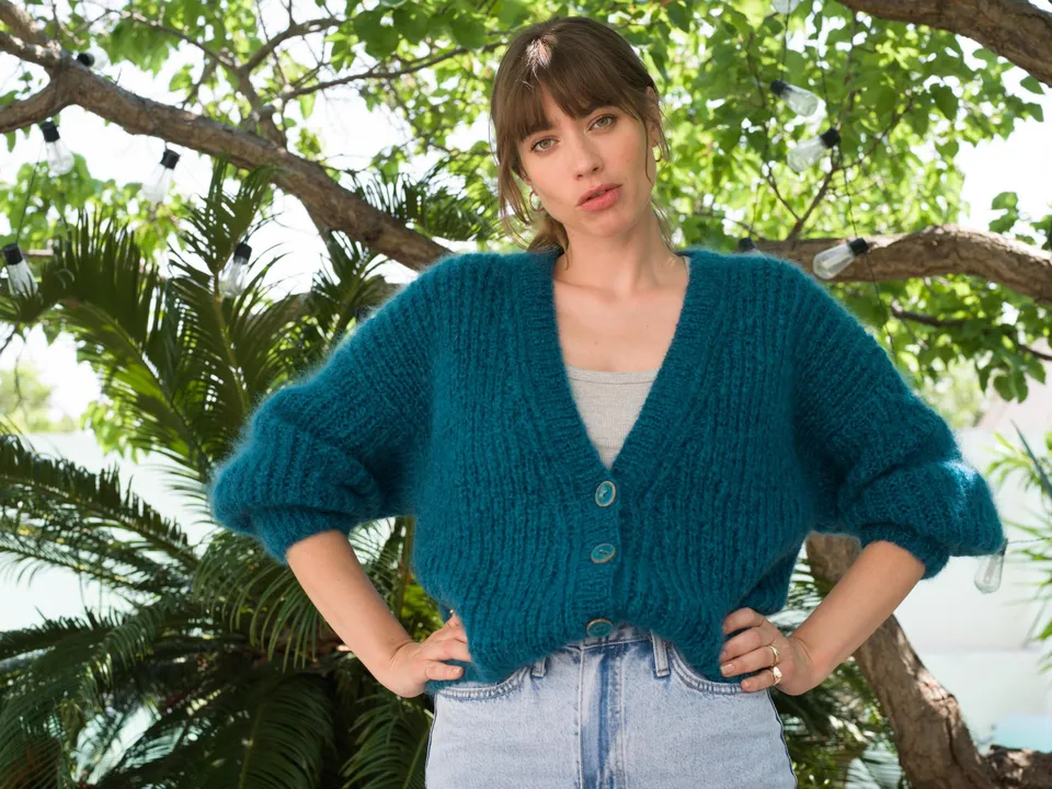 Annyblatt Vénus Madison gilet kit maglia S Pacifico mohair