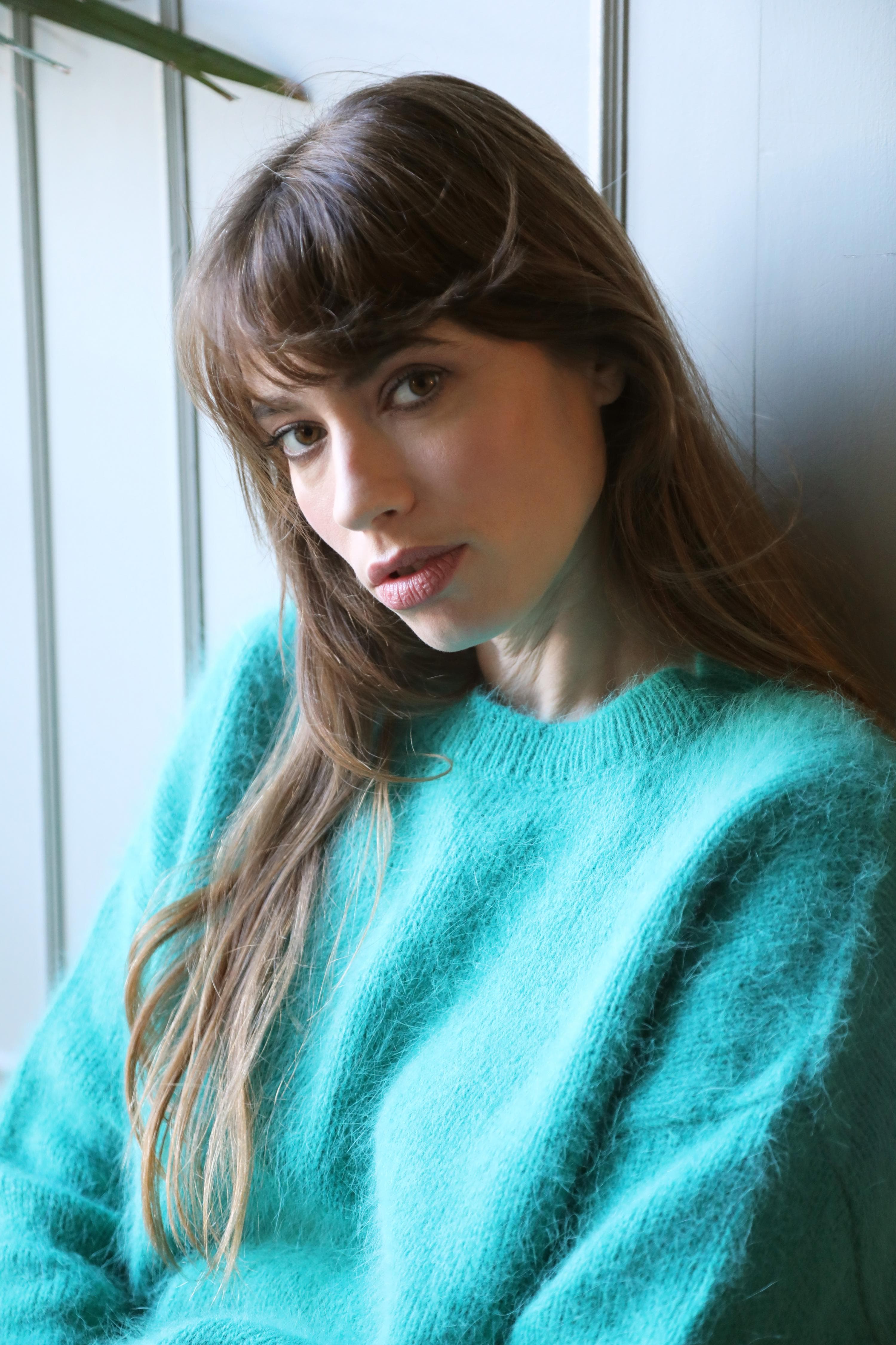 Anny Blatt Pipa maglione angora menta pelo leggero