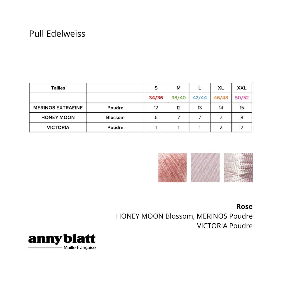 Anny Blatt Edelweiss kit pull merino Naturel taglia M